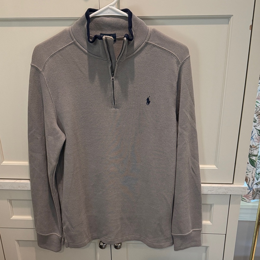 Polo by Ralph Lauren Light Gray Zip-Up Sweater